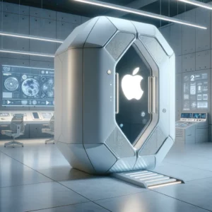 A futuristic Apple Teleport Machine Apple products an image of a futuristic Apple Teleport Machine